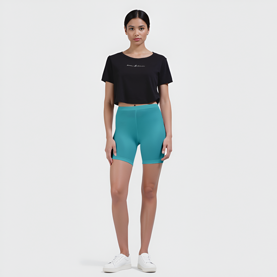 EMI -  High-Rise Livaeco™ Viscose Comfort Shorts – Caribbean Sea