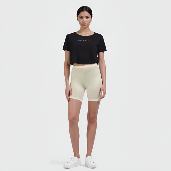 EMI -  High-Rise Livaeco™ Viscose Comfort Shorts – Half white