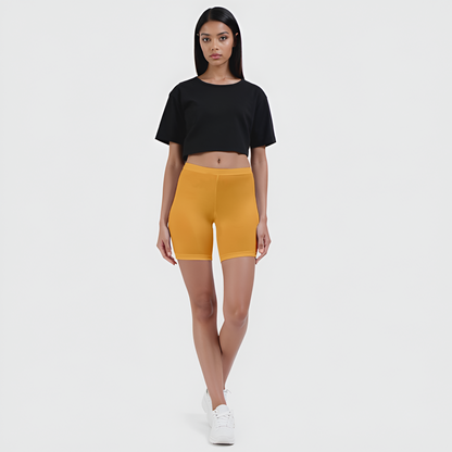 EMI -  High-Rise Livaeco™ Viscose Comfort Shorts – Bright Mari Gold