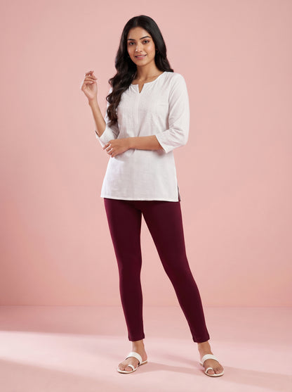 EMI - Ankle Length Livaeco™ Viscose Leggings - French Wine