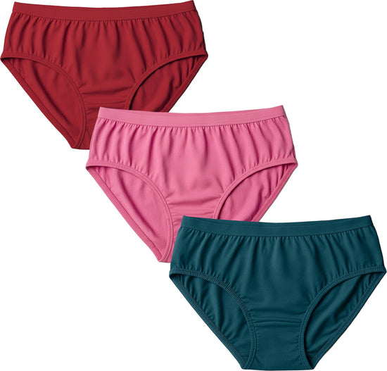 QT - Pack of 3 Women Hipster Multicolor Panty - Outer Elastic