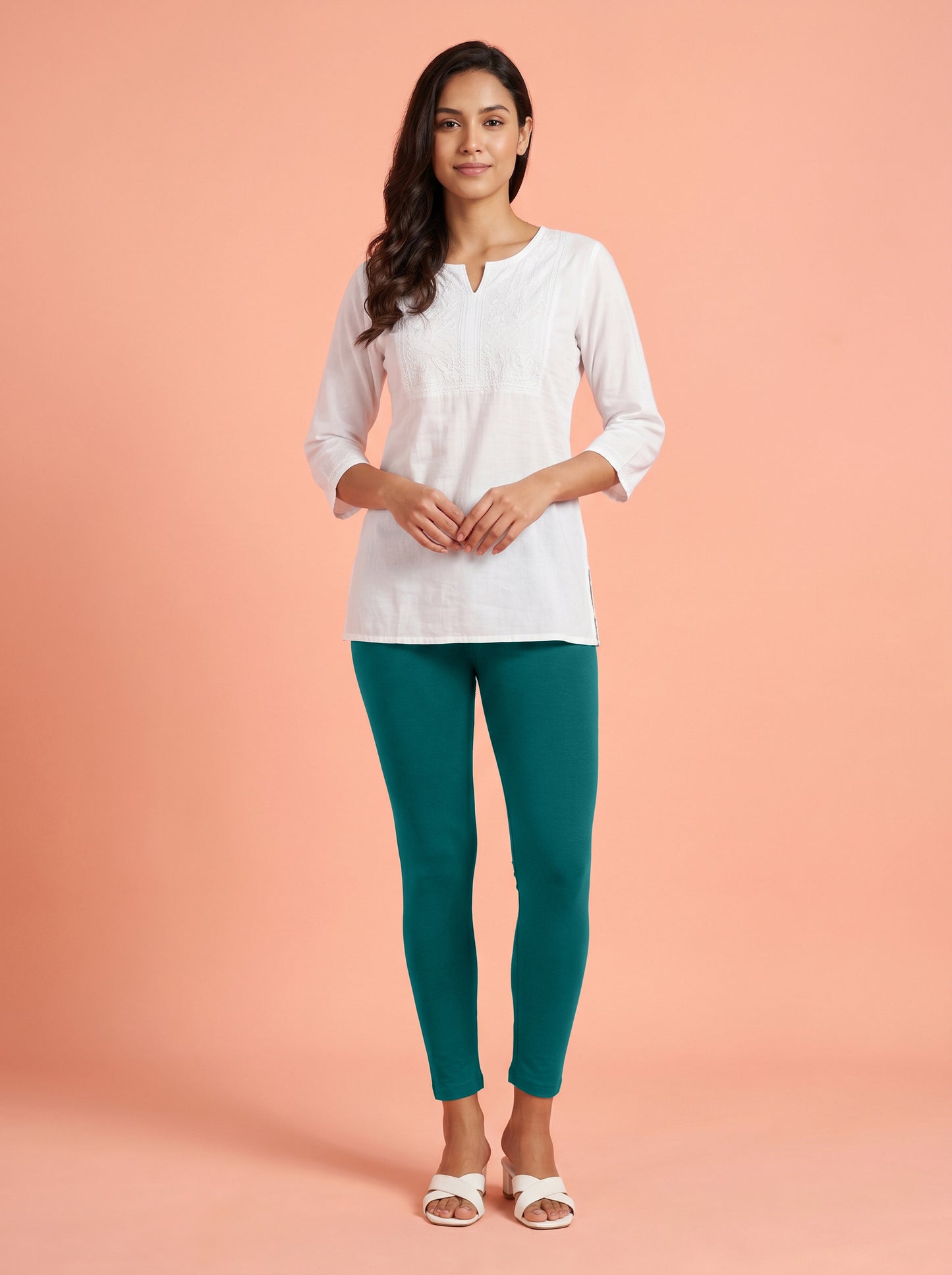 EMI - Ankle Length Livaeco™ Viscose Leggings - Peacock Green
