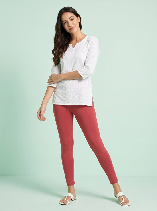 EMI - Ankle Length Livaeco™ Viscose Leggings - Poinsettia