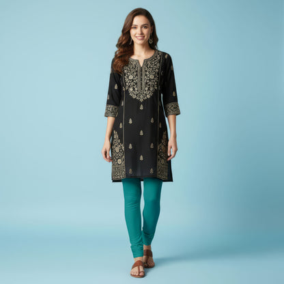 QT -  Churidar Leggings - Teal Green