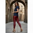 QT Ankle Shimmer Leggings - Maroon