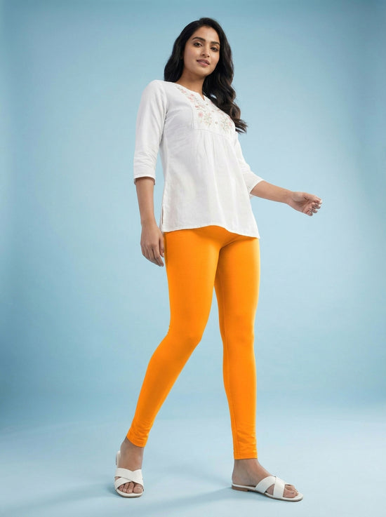 EMI - Ankle Length Livaeco™ Viscose Leggings - Bright Marigold