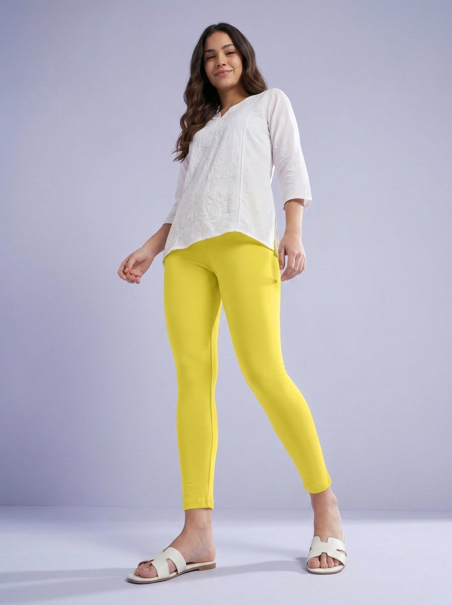 EMI - Ankle Length Livaeco™ Viscose Leggings - Butter Cup