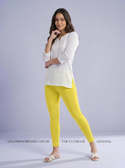 EMI - Ankle Length Livaeco™ Viscose Leggings - Butter Cup