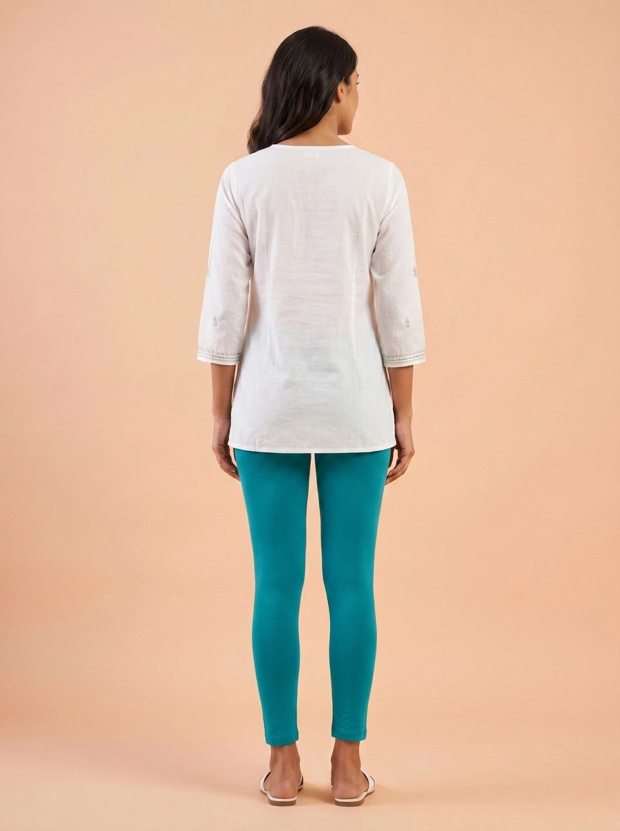 EMI - Ankle Length Livaeco™ Viscose Leggings - Caribbean Sea