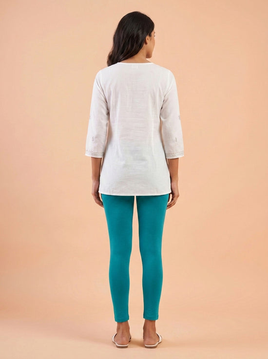EMI - Ankle Length Livaeco™ Viscose Leggings - Caribbean Sea