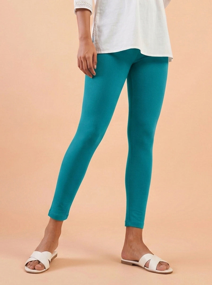 EMI - Ankle Length Livaeco™ Viscose Leggings - Caribbean Sea