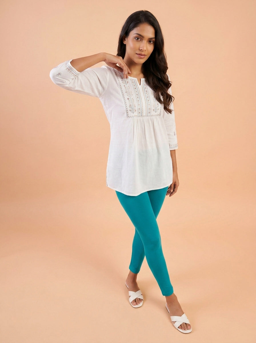 EMI - Ankle Length Livaeco™ Viscose Leggings - Caribbean Sea