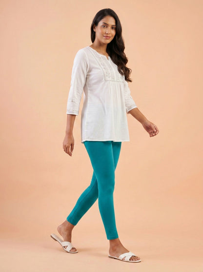 EMI - Ankle Length Livaeco™ Viscose Leggings - Caribbean Sea
