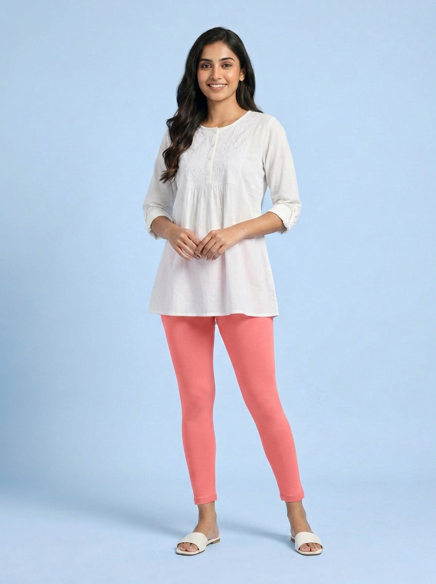 EMI - Ankle Length Livaeco™ Viscose Leggings - Sugar Coral