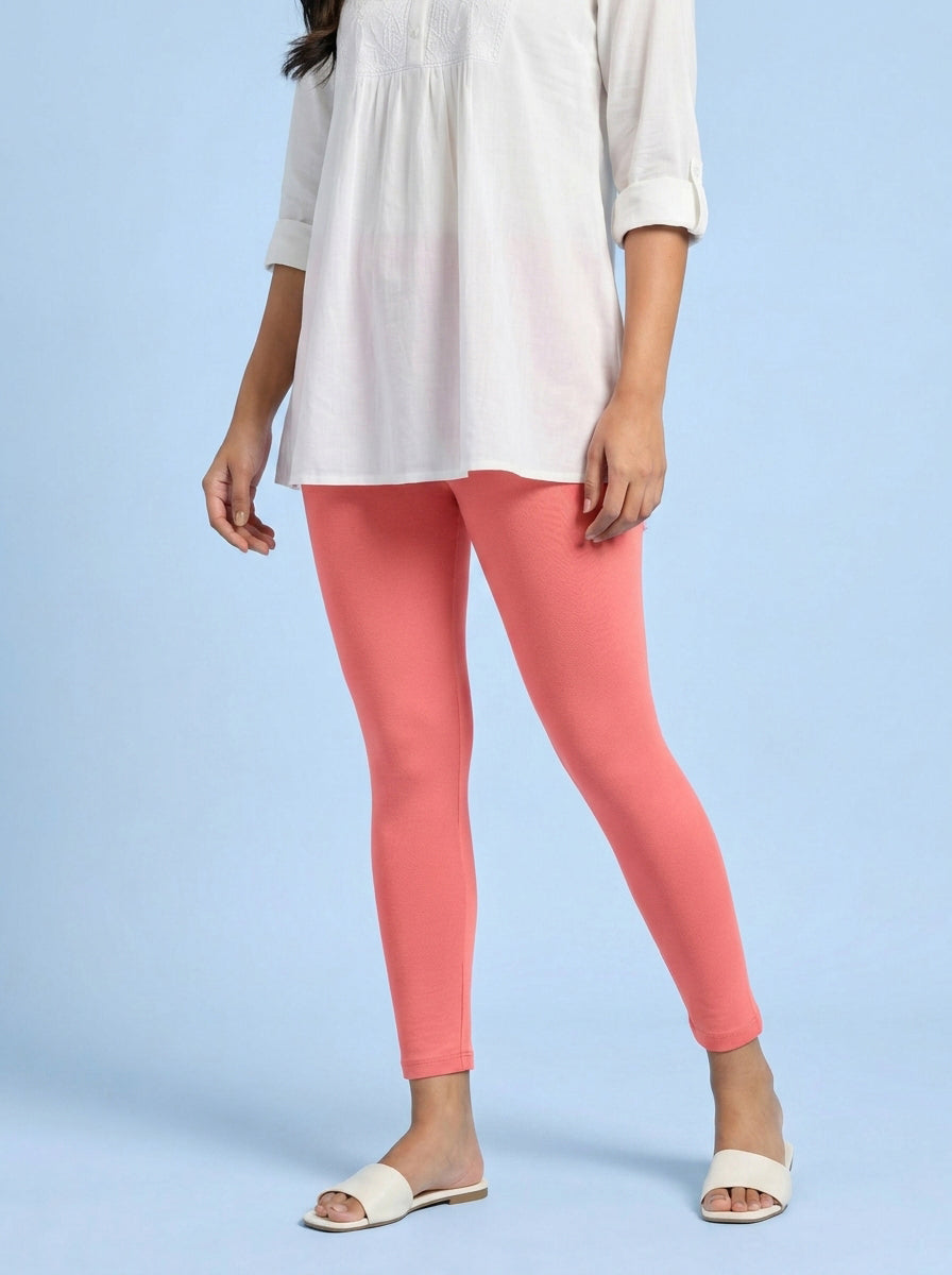 EMI - Ankle Length Livaeco™ Viscose Leggings - Sugar Coral
