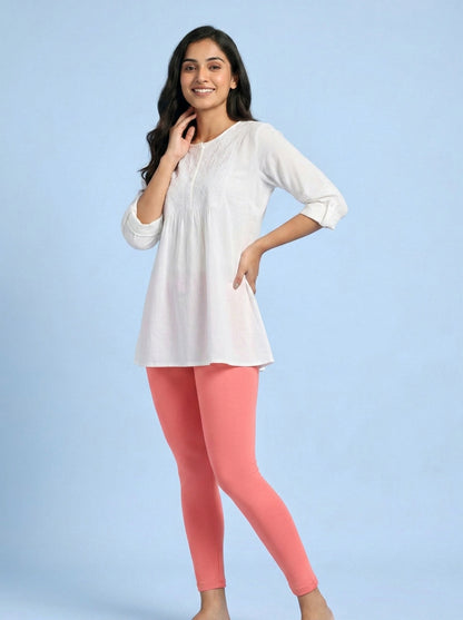 EMI - Ankle Length Livaeco™ Viscose Leggings - Sugar Coral