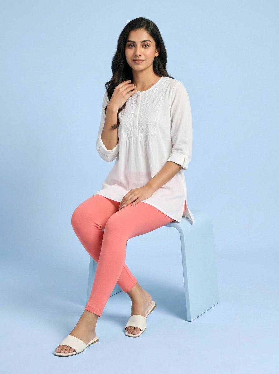 EMI - Ankle Length Livaeco™ Viscose Leggings - Sugar Coral