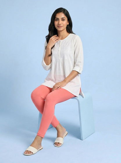 EMI - Ankle Length Livaeco™ Viscose Leggings - Sugar Coral