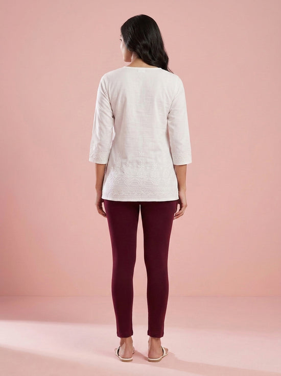 EMI - Ankle Length Livaeco™ Viscose Leggings - French Wine