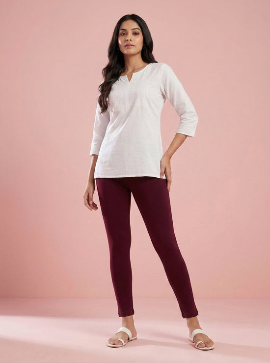 EMI - Ankle Length Livaeco™ Viscose Leggings - French Wine