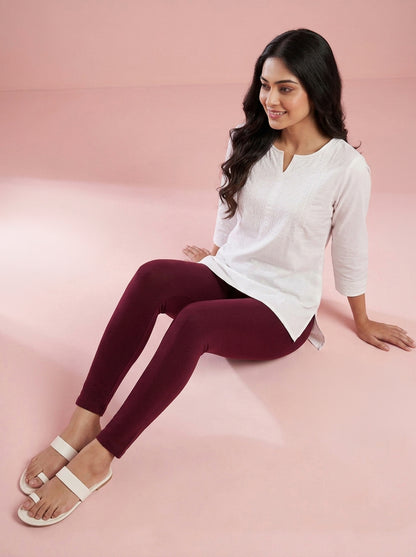 EMI - Ankle Length Livaeco™ Viscose Leggings - French Wine