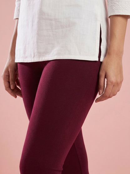 EMI - Ankle Length Livaeco™ Viscose Leggings - French Wine