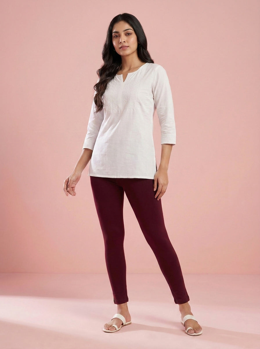 EMI - Ankle Length Livaeco™ Viscose Leggings - French Wine