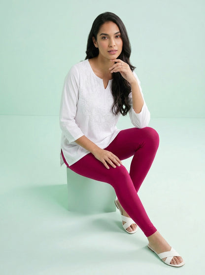 EMI - Ankle Length Livaeco™ Viscose Leggings - Fuchsia