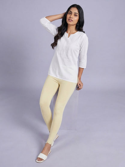 EMI - Ankle Length Livaeco™ Viscose Leggings - Half White