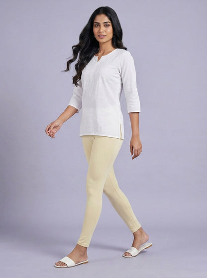 EMI - Ankle Length Livaeco™ Viscose Leggings - Half White