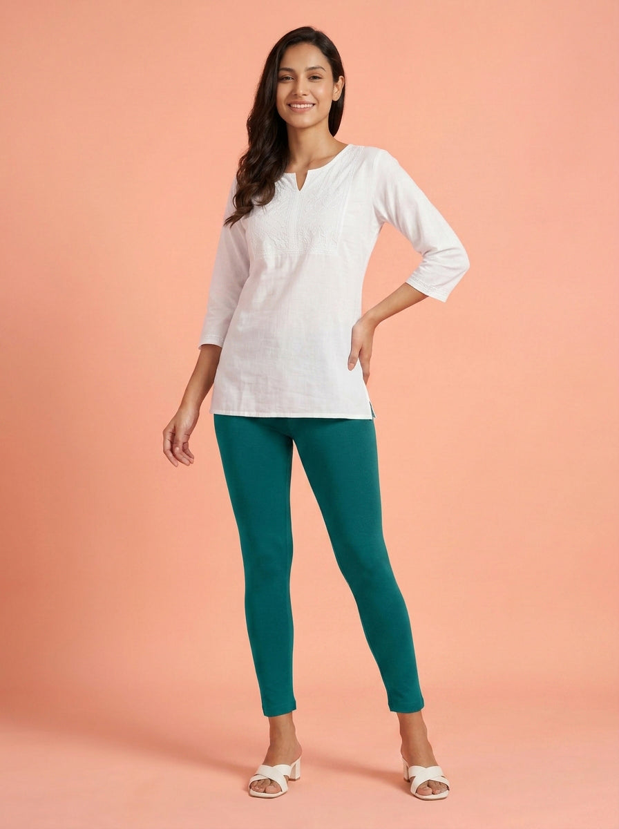 EMI - Ankle Length Livaeco™ Viscose Leggings -peacock blue
