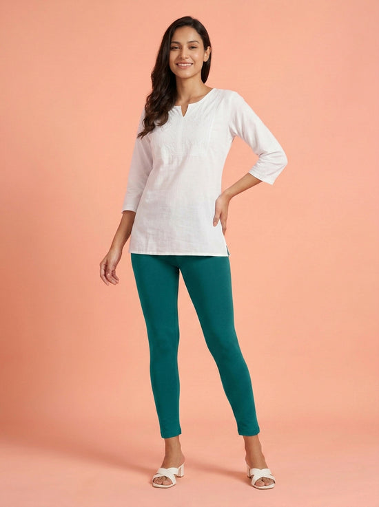 EMI - Ankle Length Livaeco™ Viscose Leggings -peacock blue