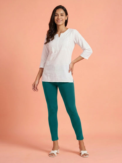 EMI - Ankle Length Livaeco™ Viscose Leggings - Peacock Green