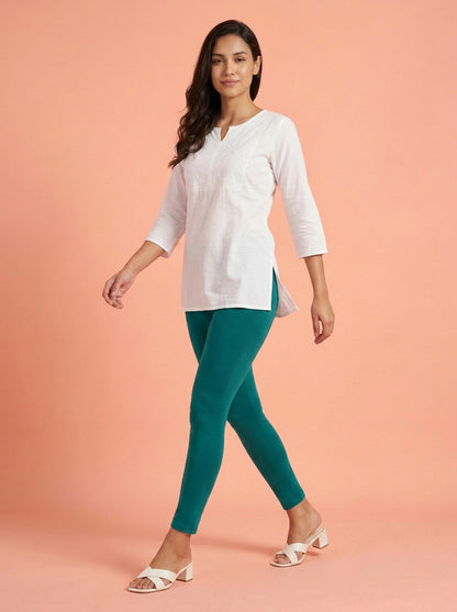 EMI - Ankle Length Livaeco™ Viscose Leggings - Peacock Green