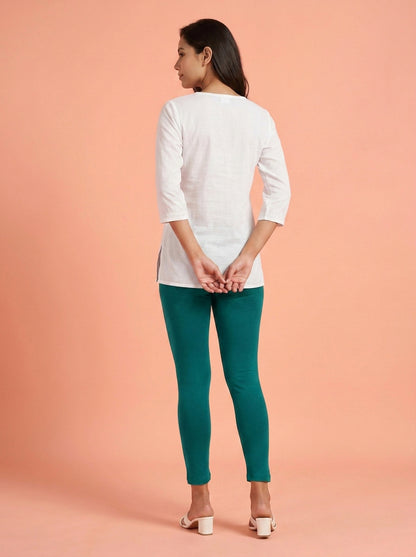 EMI - Ankle Length Livaeco™ Viscose Leggings - Peacock Green