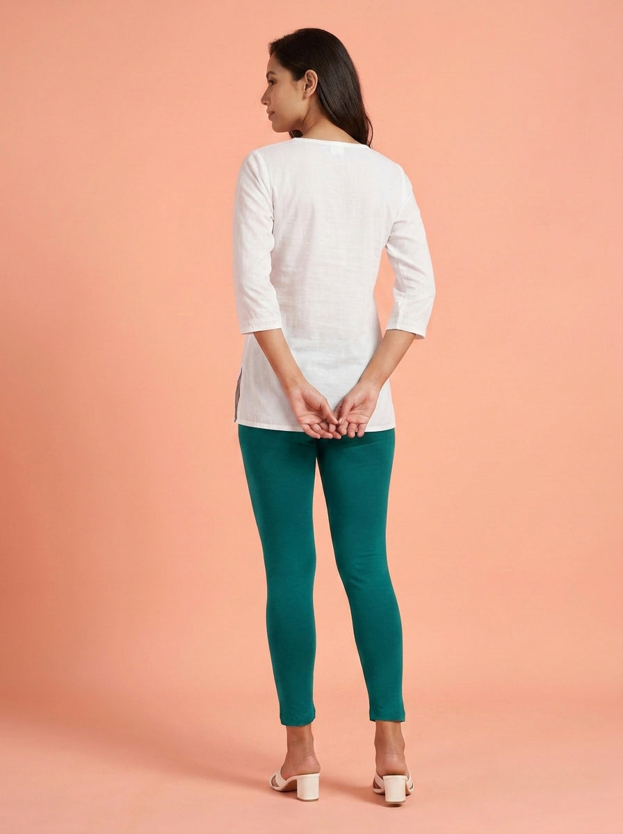 EMI - Ankle Length Livaeco™ Viscose Leggings -peacock blue