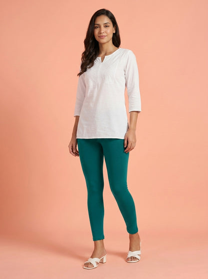 EMI - Ankle Length Livaeco™ Viscose Leggings -peacock blue