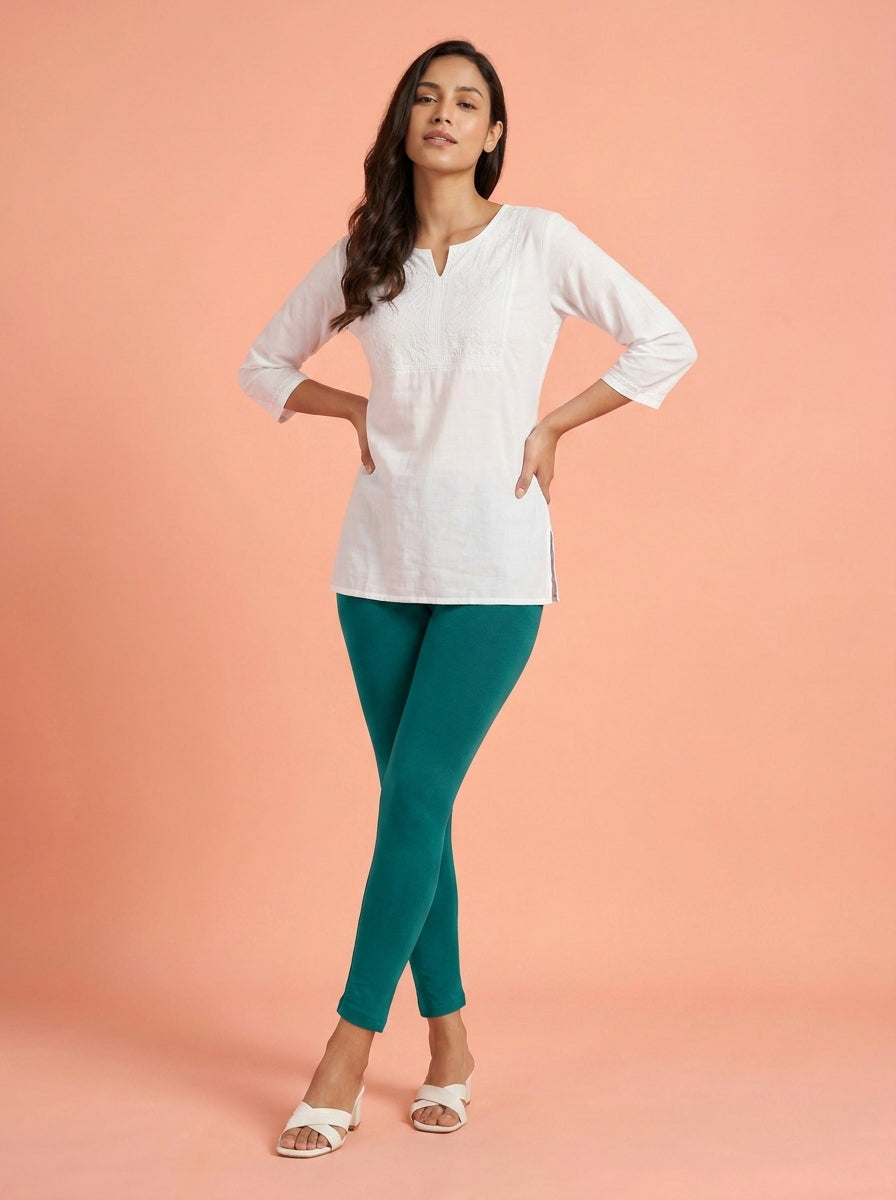 EMI - Ankle Length Livaeco™ Viscose Leggings -peacock blue