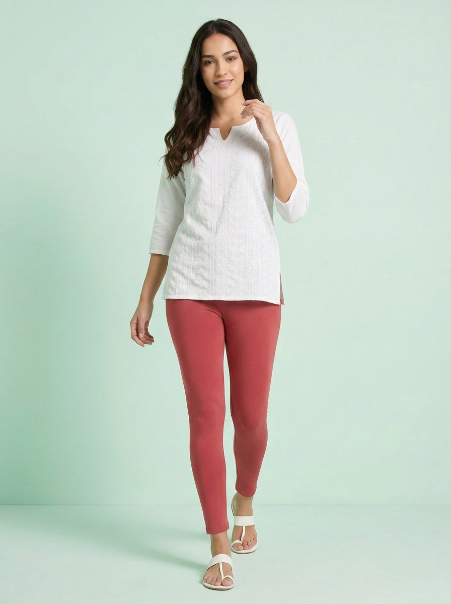 EMI - Ankle Length Livaeco™ Viscose Leggings - Poinsettia