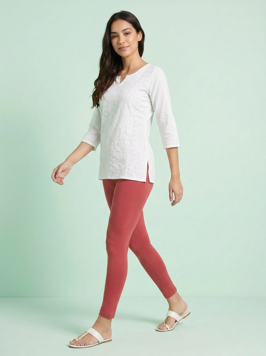 EMI - Ankle Length Livaeco™ Viscose Leggings - Poinsettia