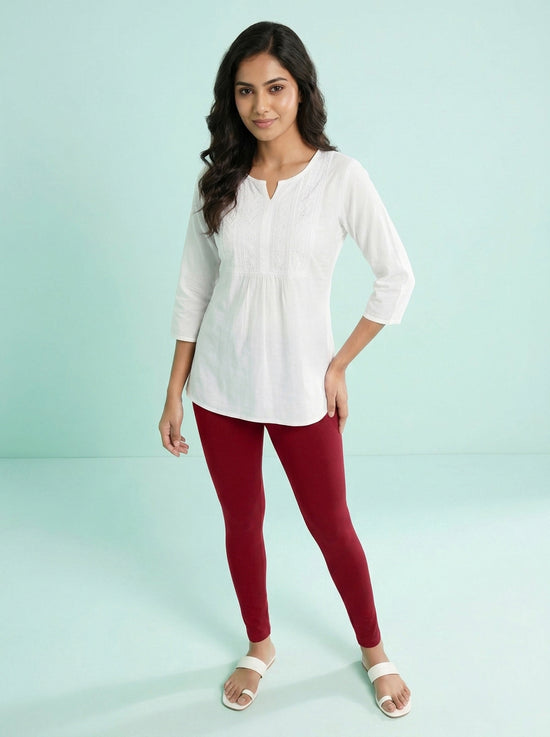 EMI - Ankle Length Livaeco™ Viscose Leggings - Scarlet