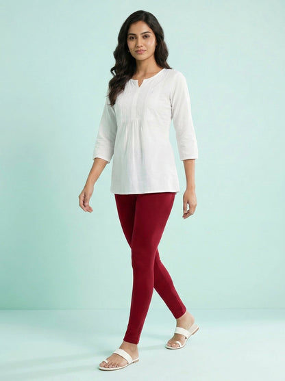 EMI - Ankle Length Livaeco™ Viscose Leggings - Scarlet