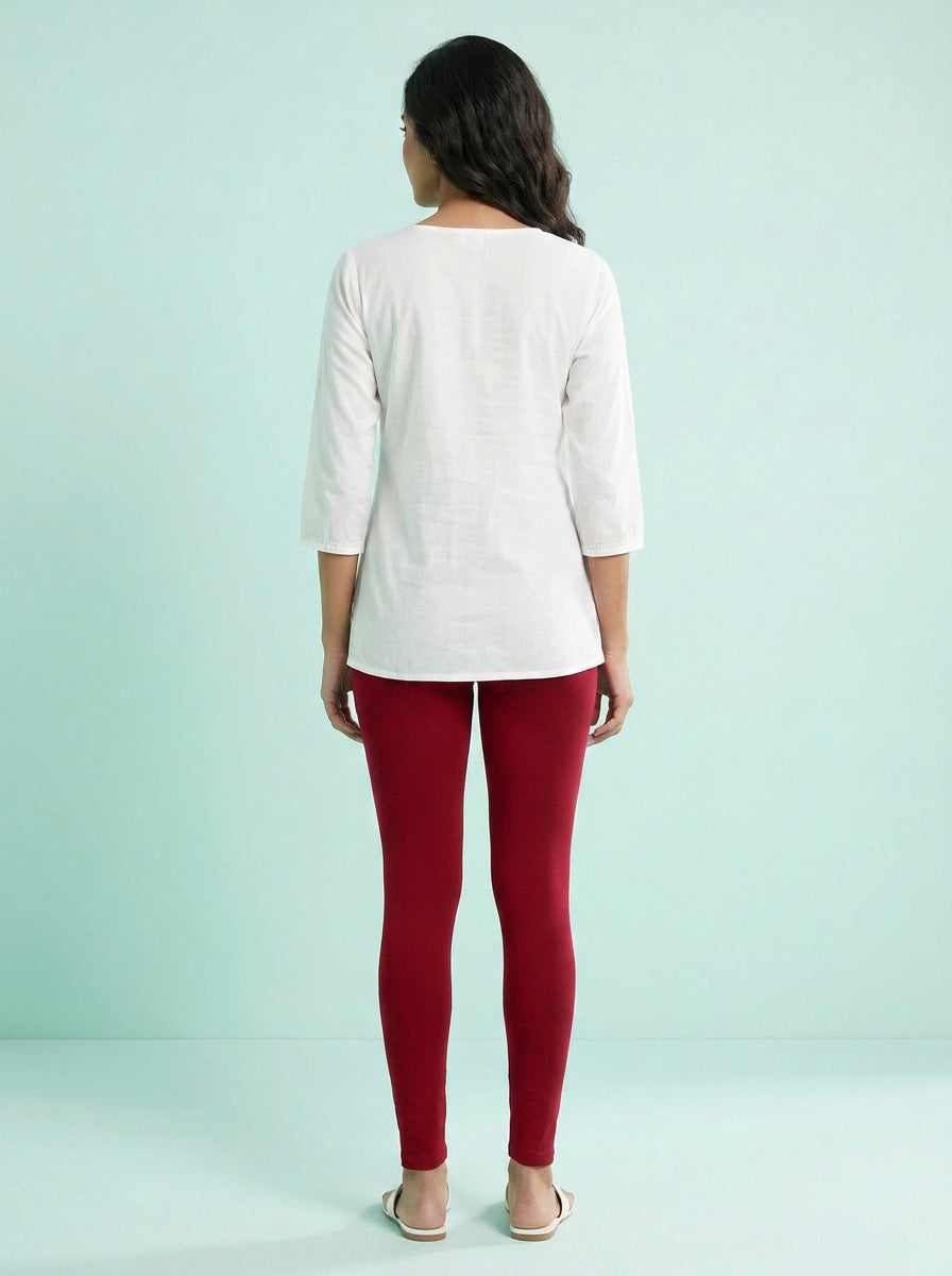 EMI - Ankle Length Livaeco™ Viscose Leggings - Scarlet