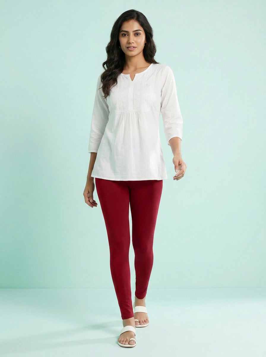 EMI - Ankle Length Livaeco™ Viscose Leggings - Scarlet