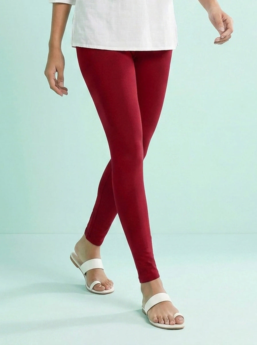 EMI - Ankle Length Livaeco™ Viscose Leggings - Scarlet