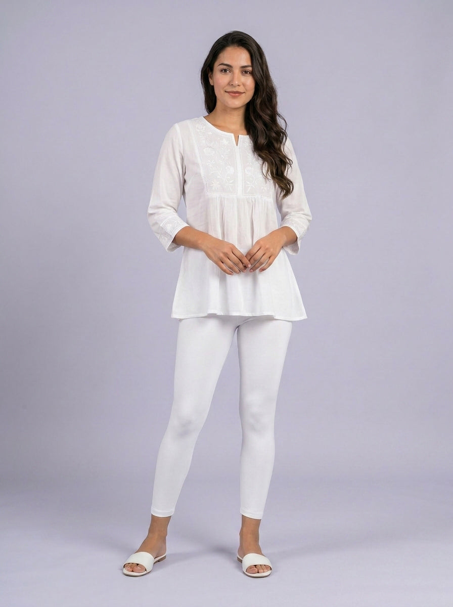 EMI - Ankle Length Livaeco™ Viscose Leggings - White