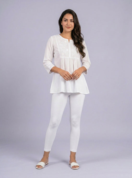 EMI - Ankle Length Livaeco™ Viscose Leggings - White