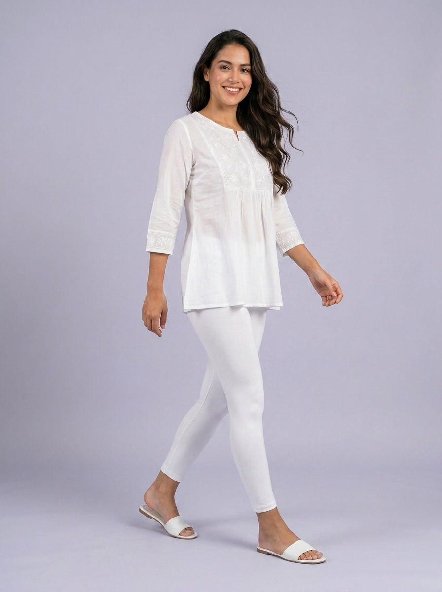 EMI - Ankle Length Livaeco™ Viscose Leggings - White