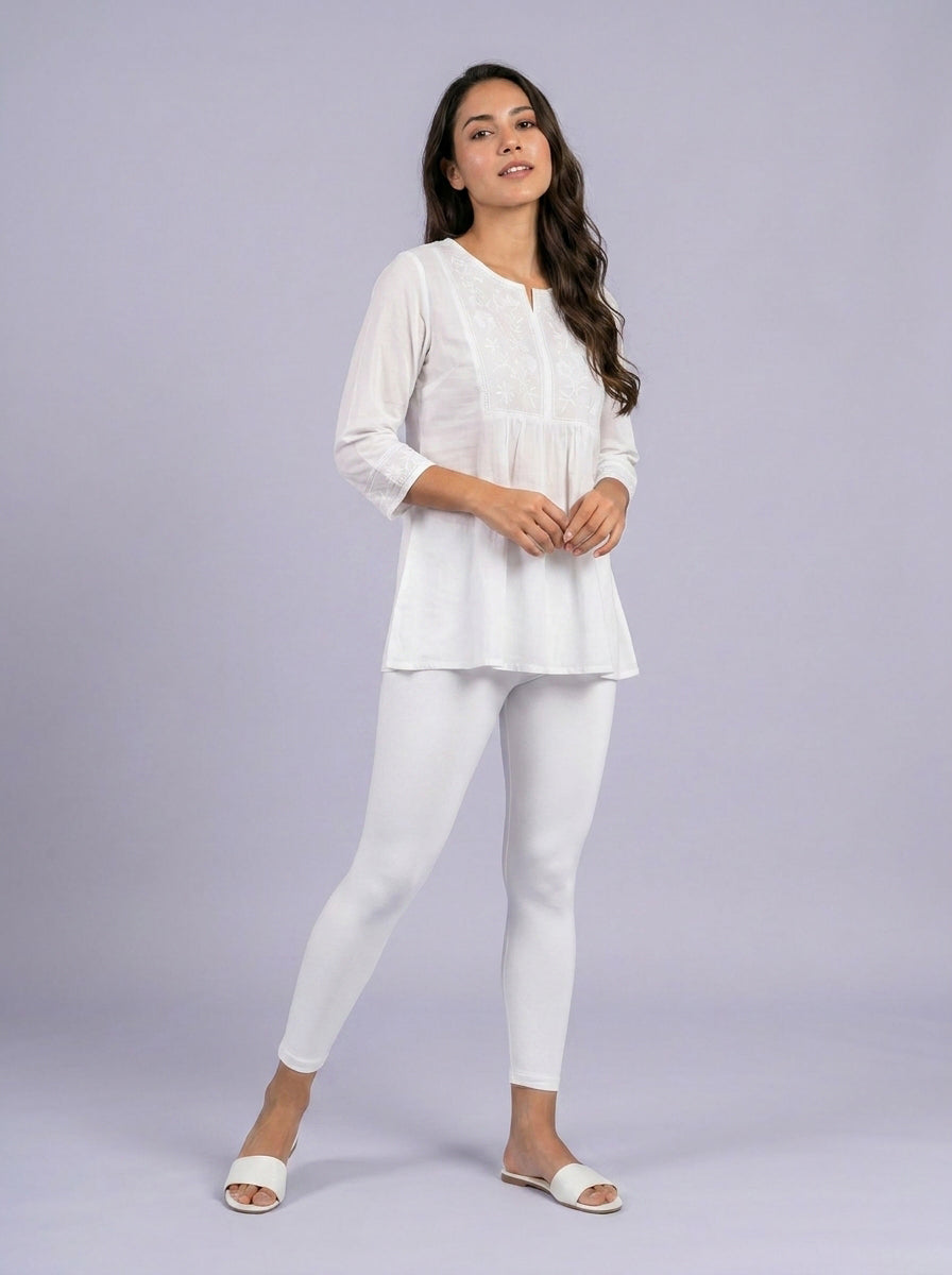 EMI - Ankle Length Livaeco™ Viscose Leggings - White