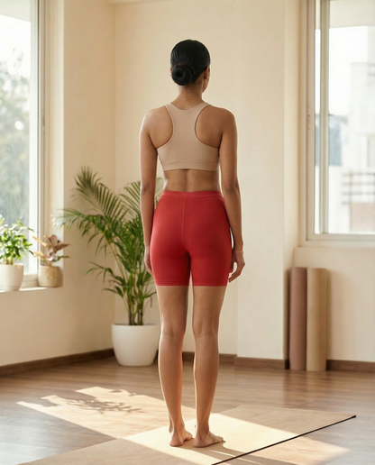 EMI -  High-Rise Livaeco™ Viscose Comfort Shorts – Poinsettia